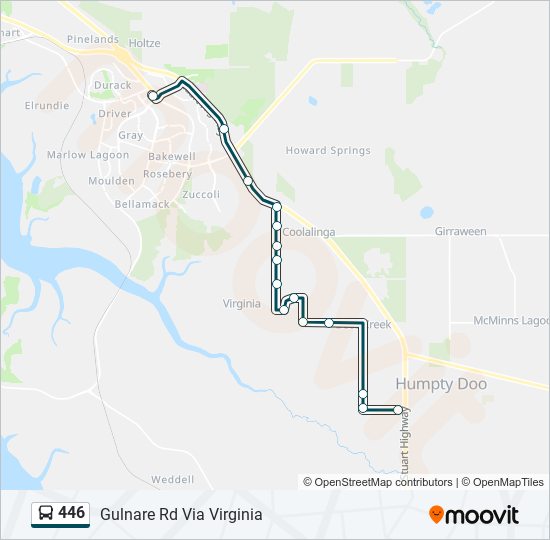 446 bus Line Map