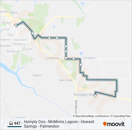 447 bus Line Map