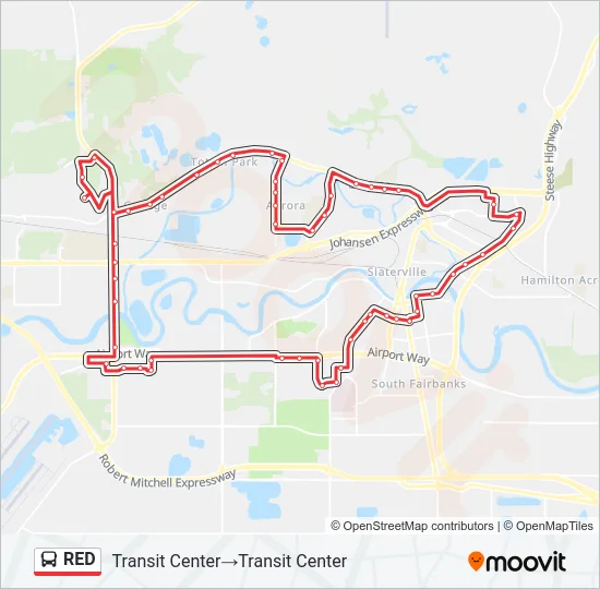 RED Bus Line Map