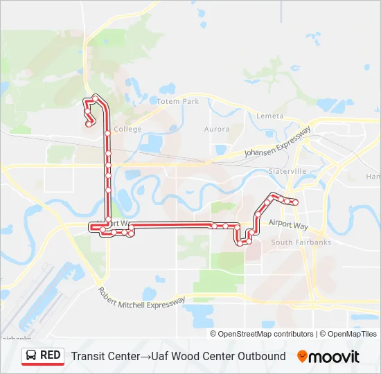 RED Bus Line Map