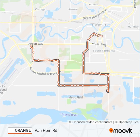 Mapa de ORANGE de autobús