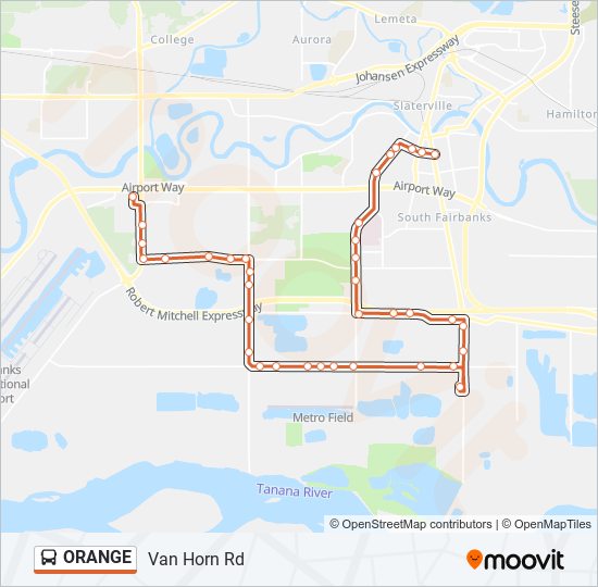 Mapa de ORANGE de autobús