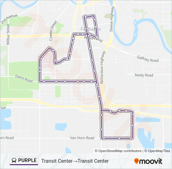 PURPLE Bus Line Map