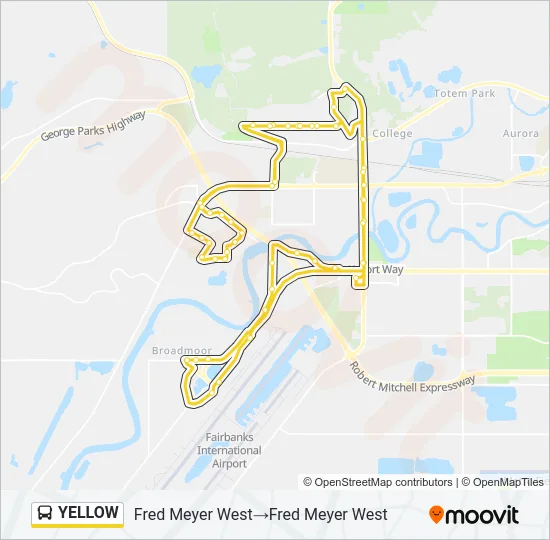 YELLOW Bus Line Map
