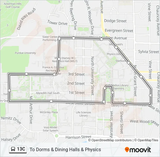 13C Bus Line Map