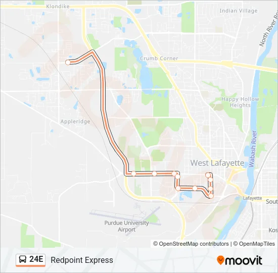 24E Bus Line Map