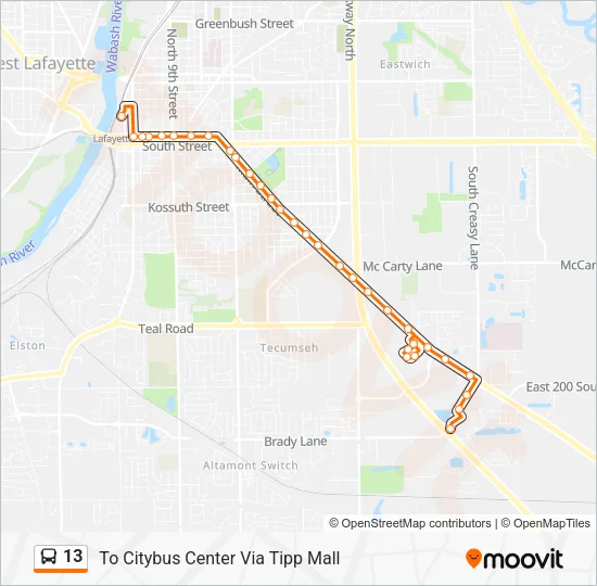 13 Bus Line Map