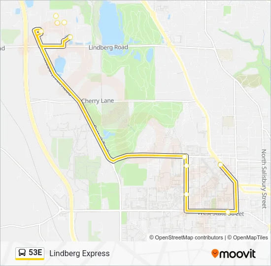 53E Bus Line Map