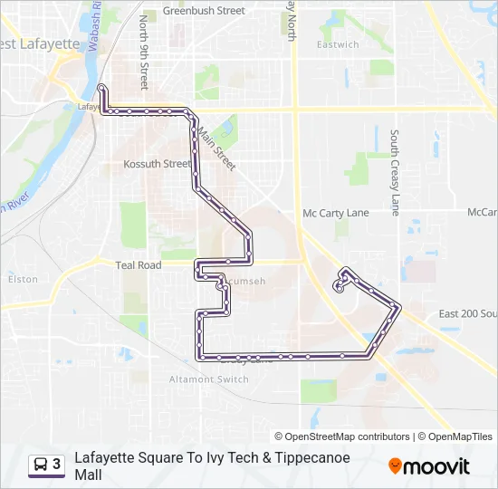 3 Bus Line Map