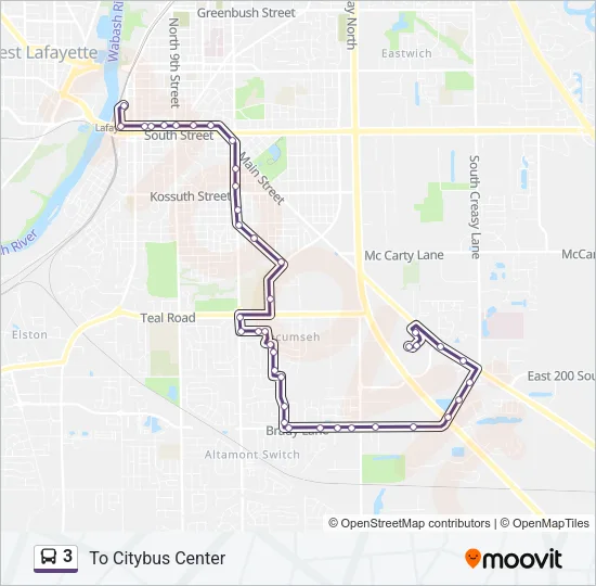 3 Bus Line Map