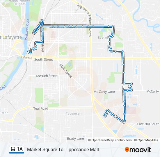 Mapa de 1A de autobús