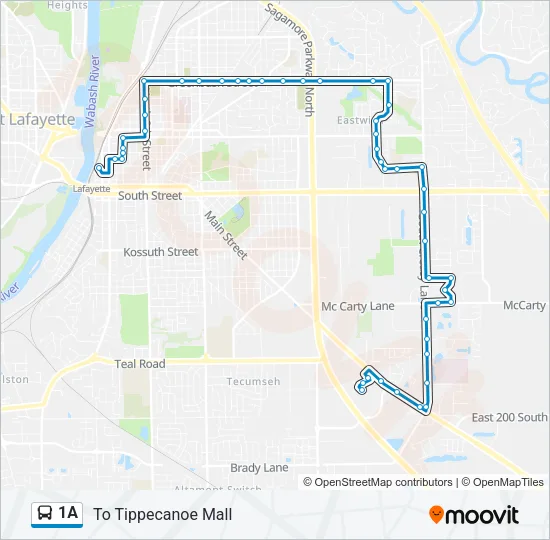 1A Bus Line Map