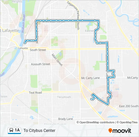 1A Bus Line Map