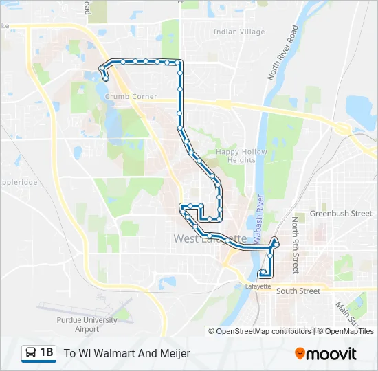 1B Bus Line Map