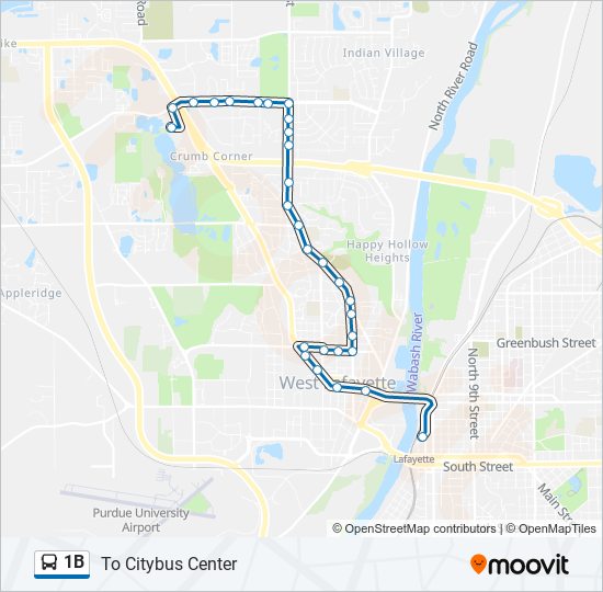 1B bus Line Map