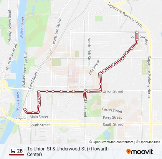 2B bus Line Map