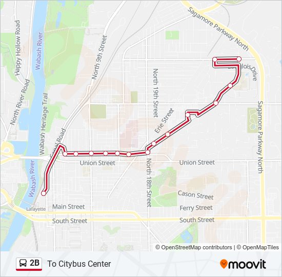 2B bus Line Map