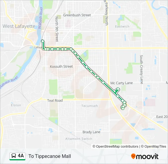 4A Bus Line Map