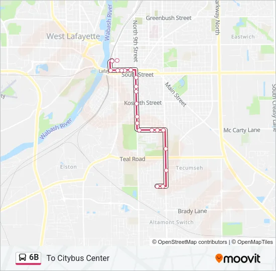 6B Bus Line Map