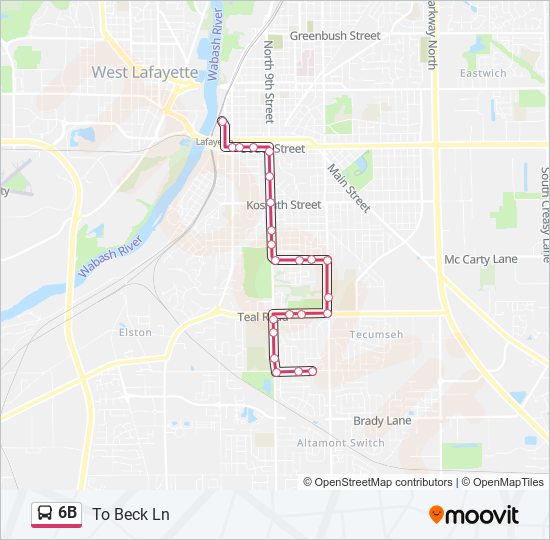 6B bus Line Map