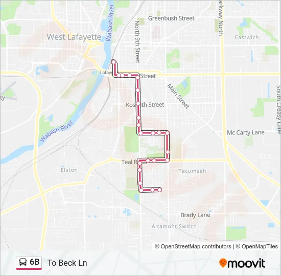 6B Bus Line Map