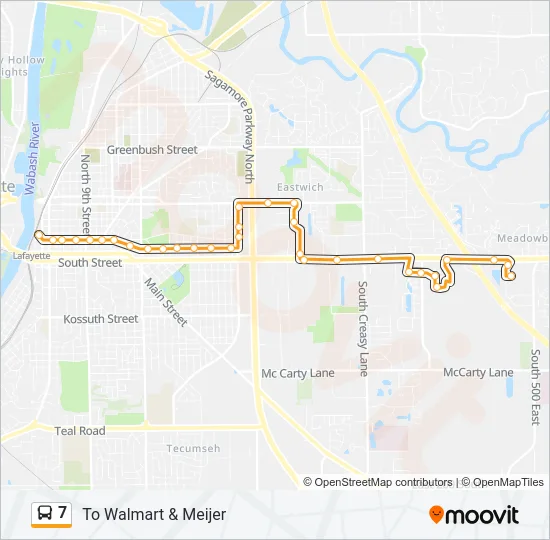 7 Bus Line Map