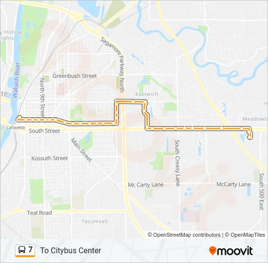7 Bus Line Map