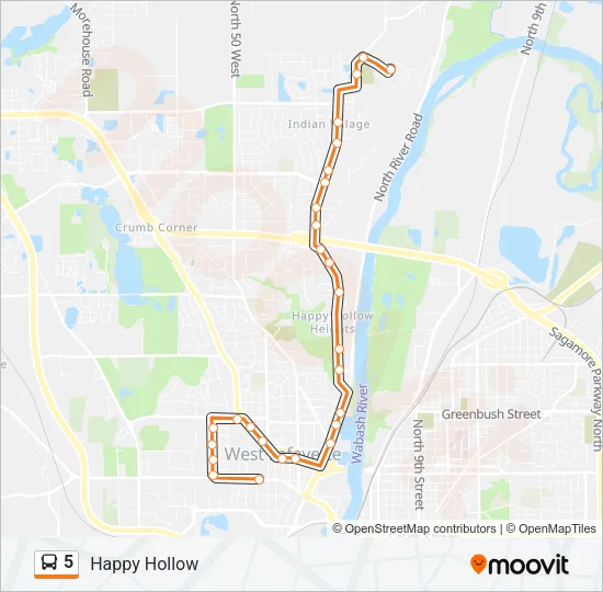 5 Bus Line Map