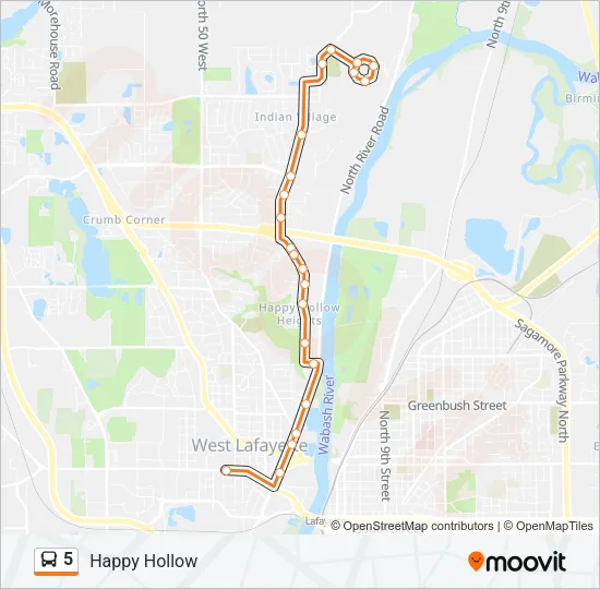 5 Bus Line Map