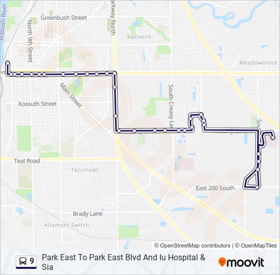 9 bus Line Map