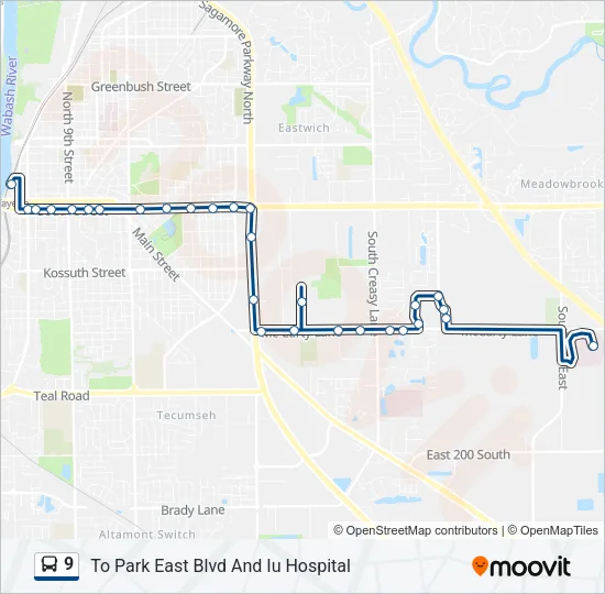 9 Bus Line Map