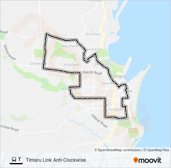 T Bus Line Map