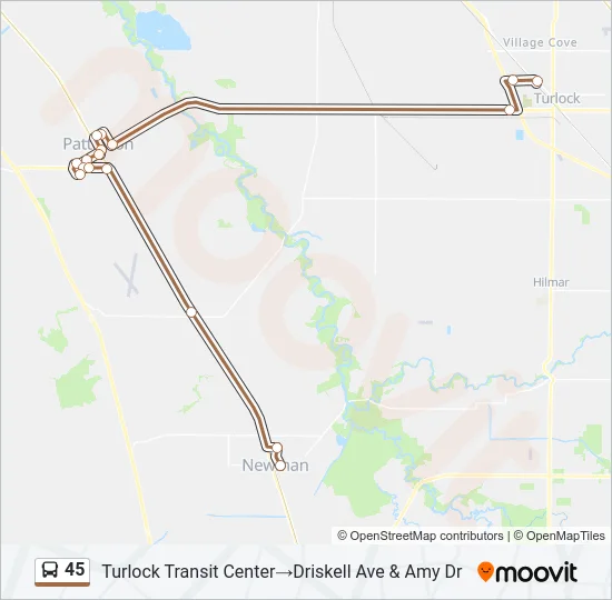 45 Bus Line Map