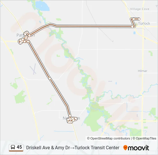 45 Bus Line Map