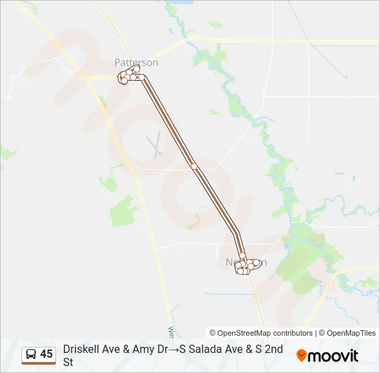45 Bus Line Map