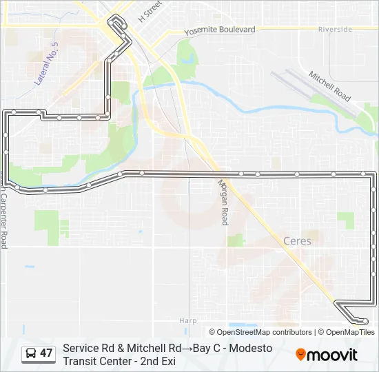47 Bus Line Map