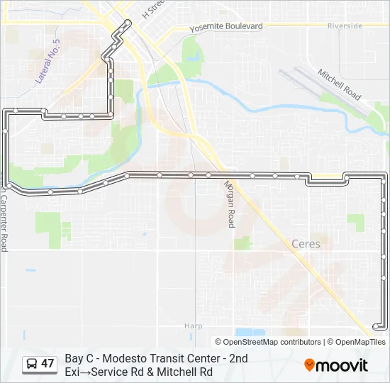 47 Bus Line Map