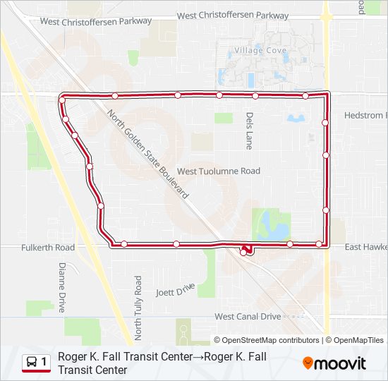 1 bus Line Map