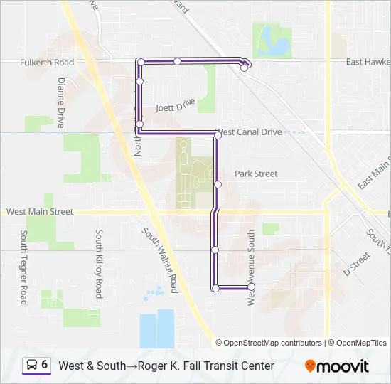 6 Bus Line Map