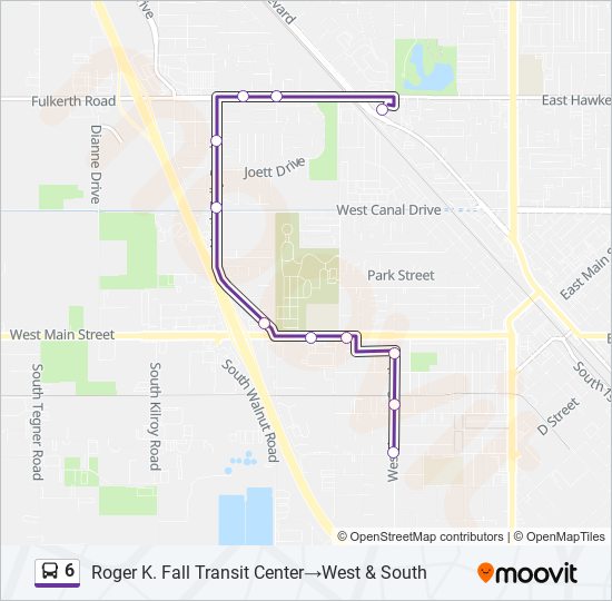 6 bus Line Map