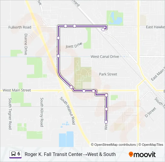 6 Bus Line Map