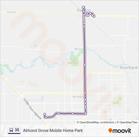 Mapa de 35 de autobús
