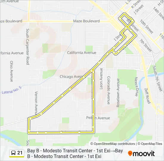 21 Bus Line Map
