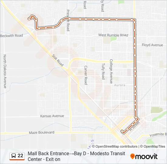 22 Bus Line Map