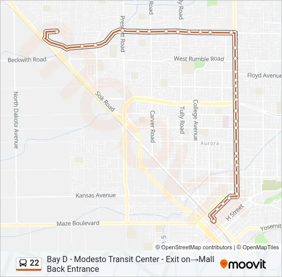 22 Bus Line Map