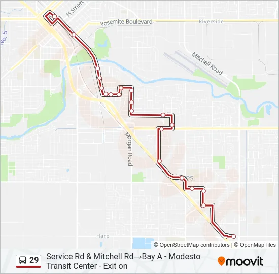 29 Bus Line Map