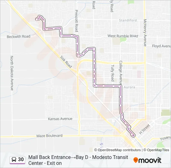 30 Bus Line Map