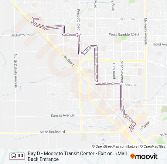 30 Bus Line Map