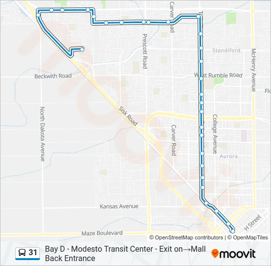31 Bus Line Map