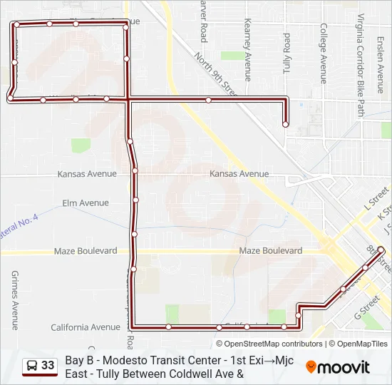 33 Bus Line Map